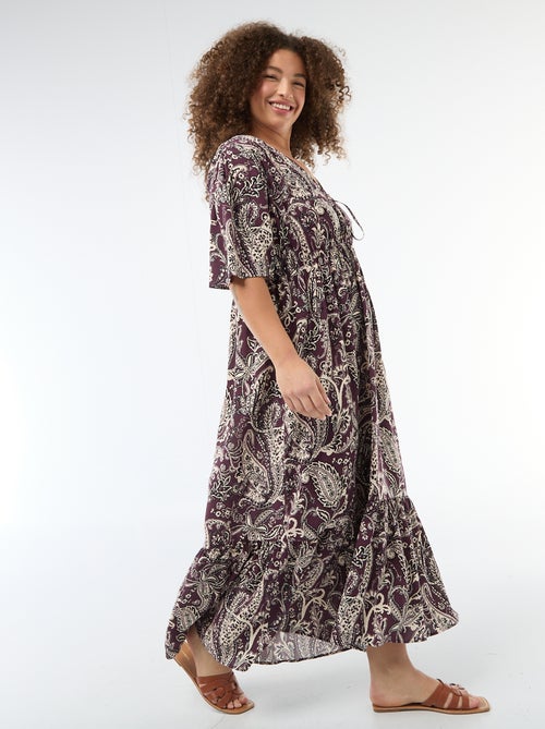 Vestido fluido con estampado fantasía - Kiabi