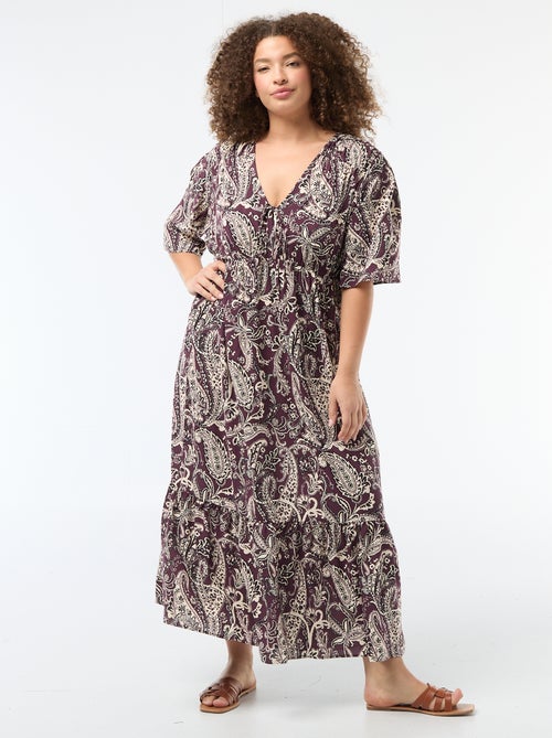 Vestido fluido con estampado fantasía - Kiabi