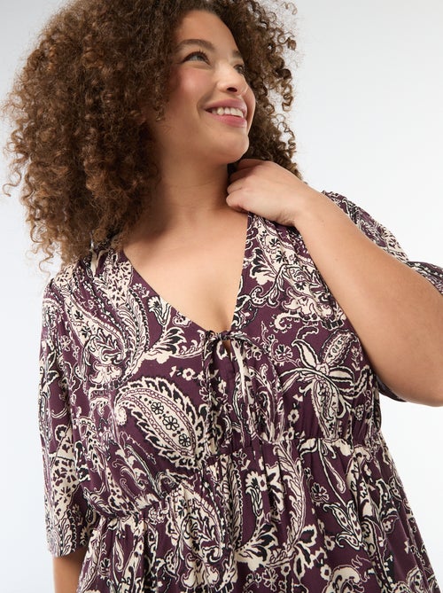 Vestido fluido con estampado fantasía - Kiabi