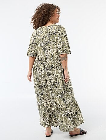 Vestido fluido con estampado fantasía