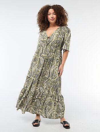 Vestido fluido con estampado fantasía