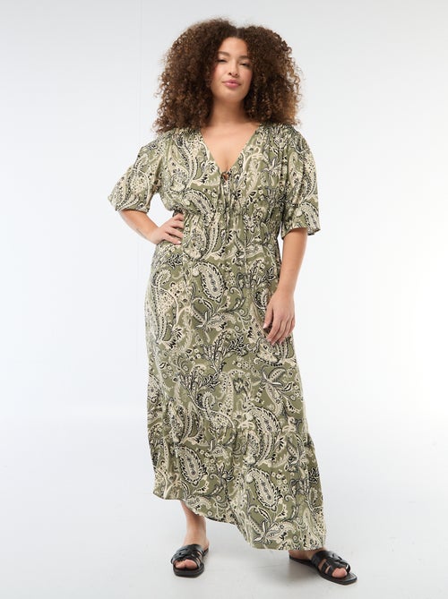 Vestido fluido con estampado fantasía - Kiabi