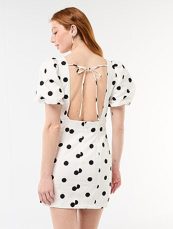 Vestido globo de manga corta