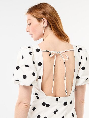 Vestido globo de manga corta