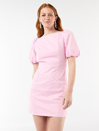 Vestido globo de manga corta