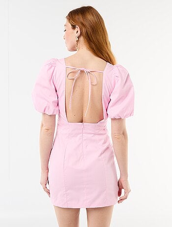 Vestido globo de manga corta