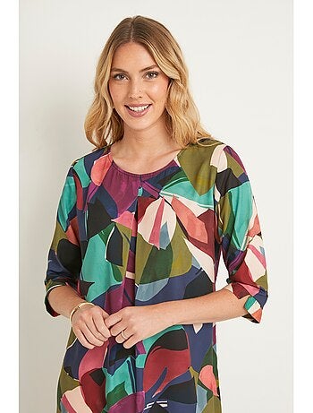 Vestido gráfico corto y vaporoso