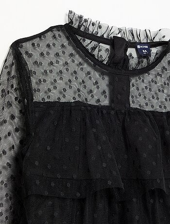 Vestido 'Halloween' de manga larga de plumeti con cuello alto
