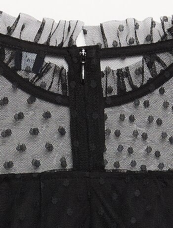 Vestido 'Halloween' de manga larga de plumeti con cuello alto