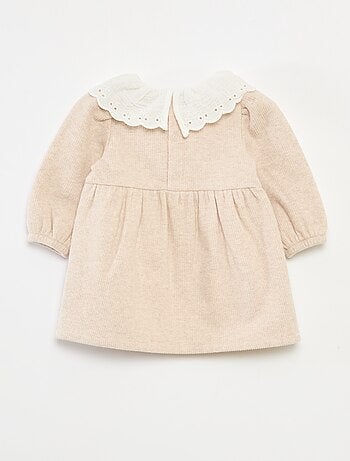 Vestido interlock con cuello grande de gasa de algodón