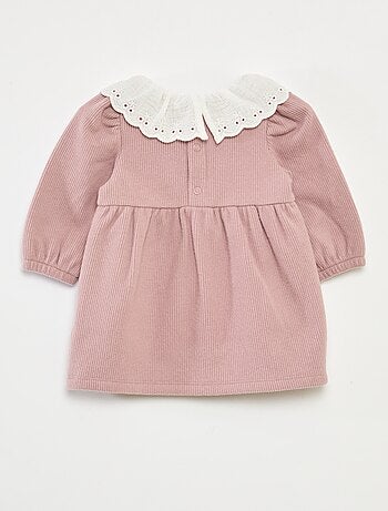 Vestido interlock con cuello grande de gasa de algodón