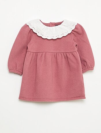 Vestido interlock con cuello grande de gasa de algodón