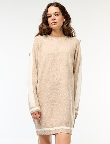 Vestido jersey con bandas contrastantes