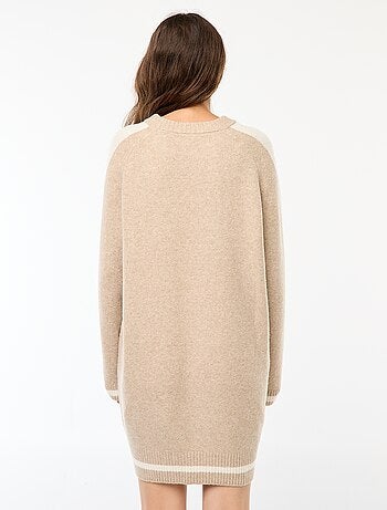 Vestido jersey con bandas contrastantes