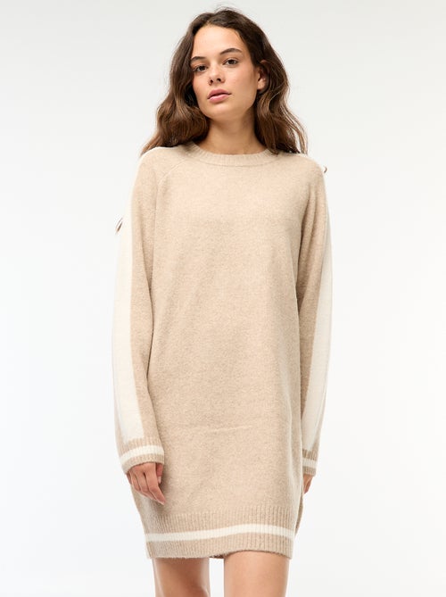 Vestido jersey con bandas contrastantes - Kiabi