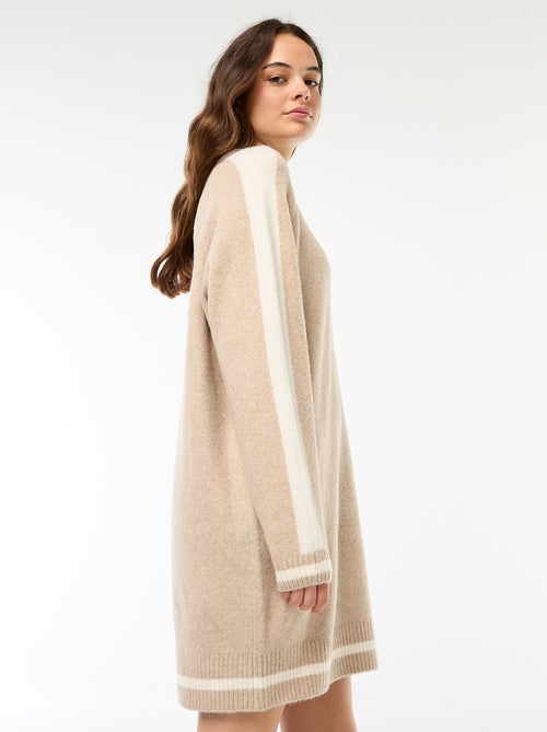 Vestido jersey con bandas contrastantes - Kiabi