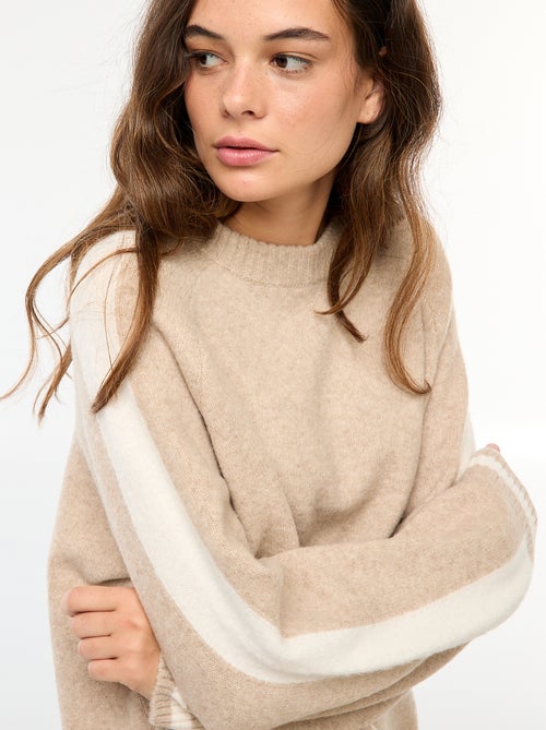 Vestido jersey con bandas contrastantes - Kiabi