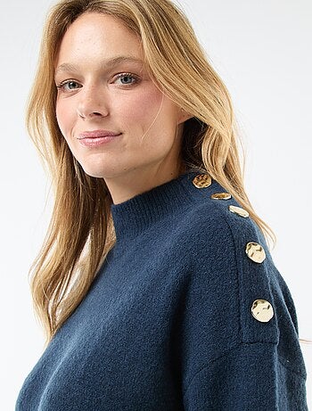 Vestido jersey con botones decorativos