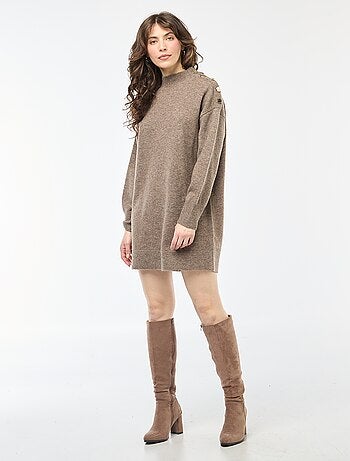 Vestido jersey con botones decorativos
