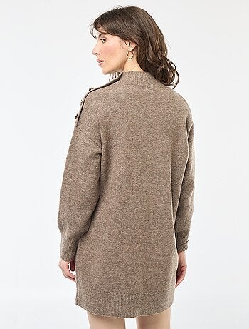 Vestido jersey con botones decorativos