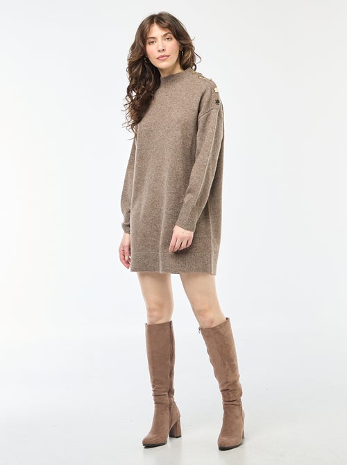 Vestido jersey con botones decorativos - Kiabi
