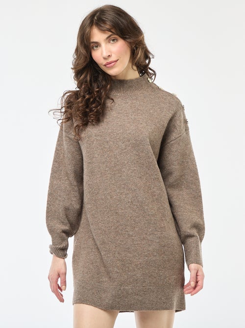 Vestido jersey con botones decorativos - Kiabi