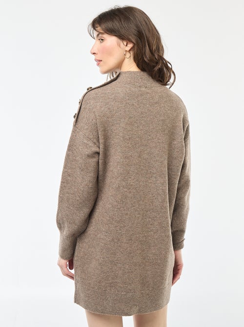 Vestido jersey con botones decorativos - Kiabi