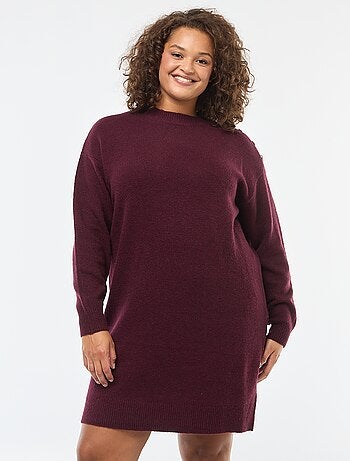 Vestido jersey con botones decorativos en el hombro