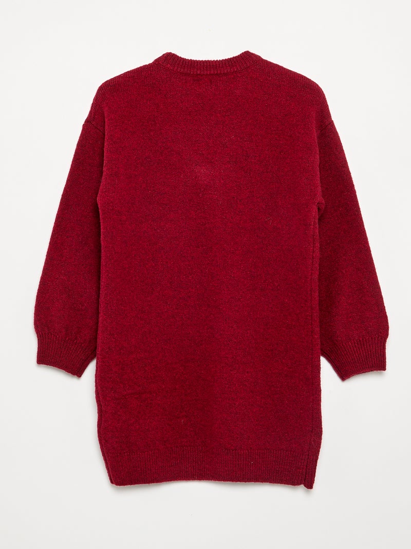 Vestido jersey con gran lazo delantero Rojo - Kiabi