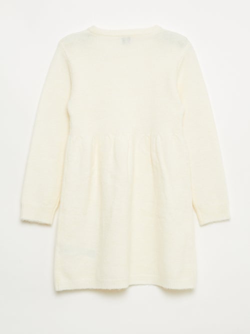 Vestido jersey con punto calado y volantes - Kiabi