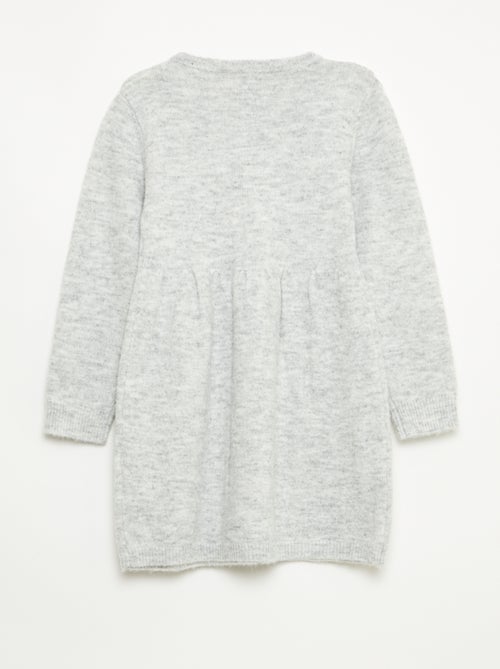 Vestido jersey con punto calado y volantes - Kiabi