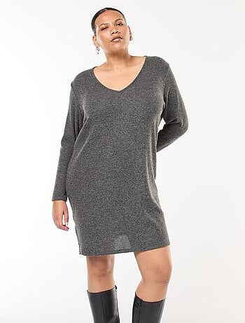 Vestido tipo jersey corto de punto grueso