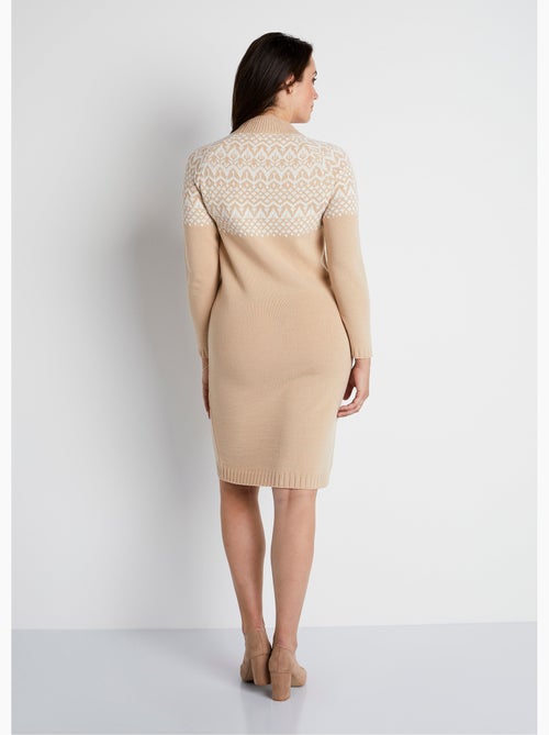 Vestido jersey corto de punto jacquard - AFIBEL - Kiabi