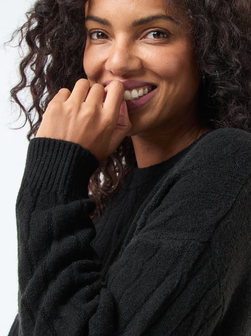 Vestido jersey corto de punto trenzado - Kiabi