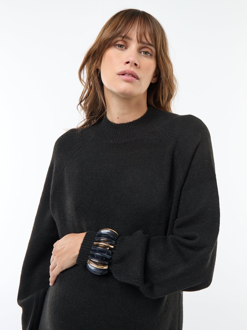 Vestido jersey de maternidad Negro - Kiabi
