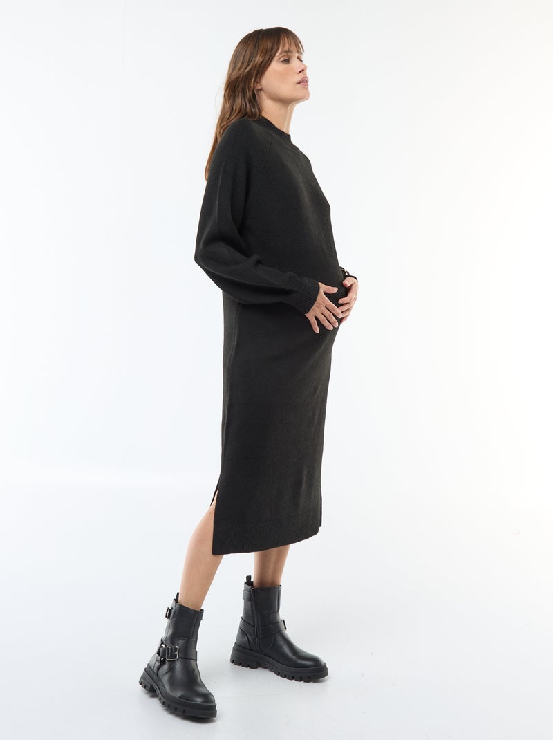 Vestido jersey de maternidad Negro - Kiabi