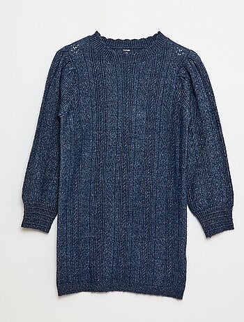 Vestido jersey de punto calado