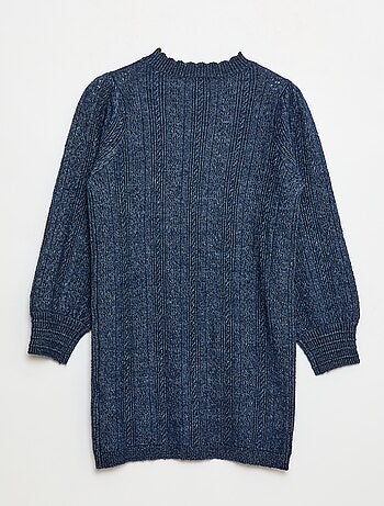 Vestido jersey de punto calado