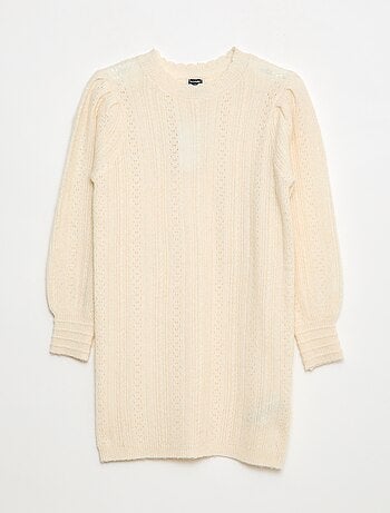 Vestido jersey de punto calado