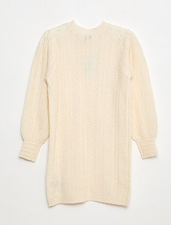 Vestido jersey de punto calado