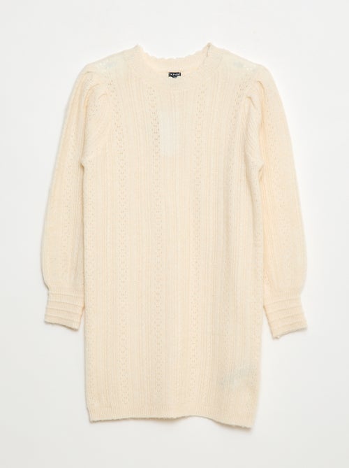 Vestido jersey de punto calado - Kiabi