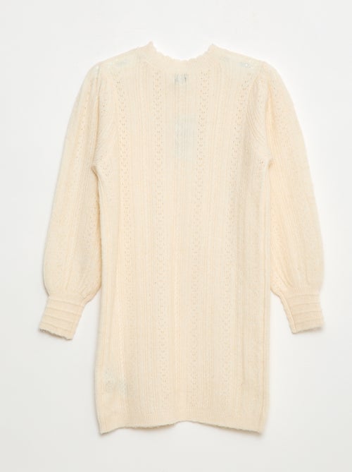 Vestido jersey de punto calado - Kiabi