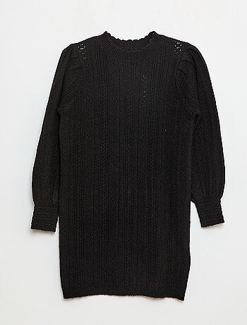 Vestido jersey de punto calado