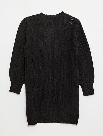 Vestido jersey de punto calado