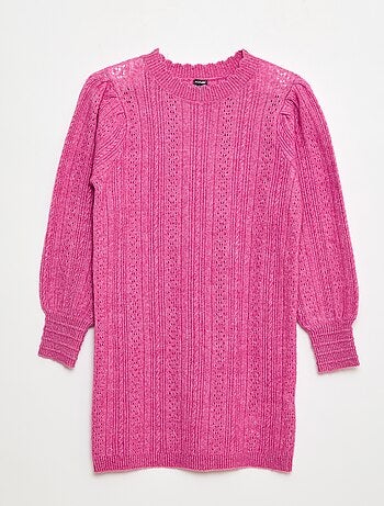 Vestido jersey de punto calado