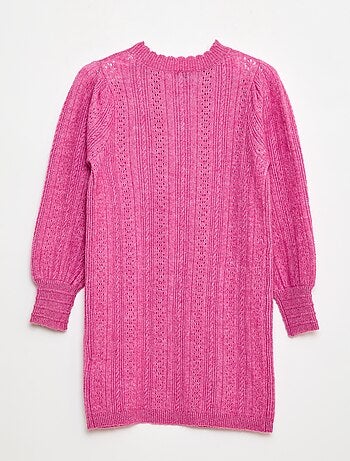Vestido jersey de punto calado