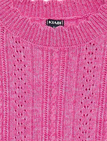 Vestido jersey de punto calado