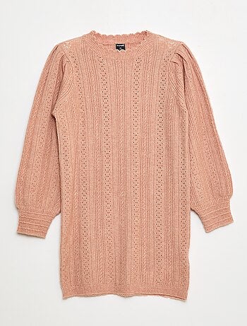 Vestido jersey de punto calado