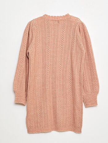 Vestido jersey de punto calado