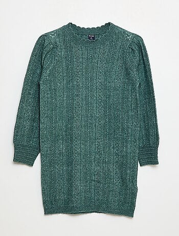 Vestido jersey de punto calado